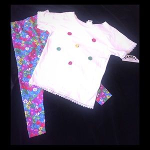 💕NWT-Girls knit top/leggings set